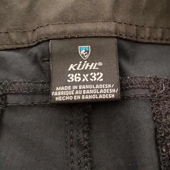Kuhl Renegade Rock Climbing Hiking Pants Men 36x32 Ink Black Bottom Hem Cinch - Picture 4 of 16